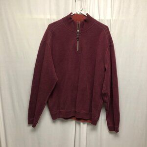 Tommy Bahama Reversible Pullover Sweater Mens Size Large Cotton Maroon